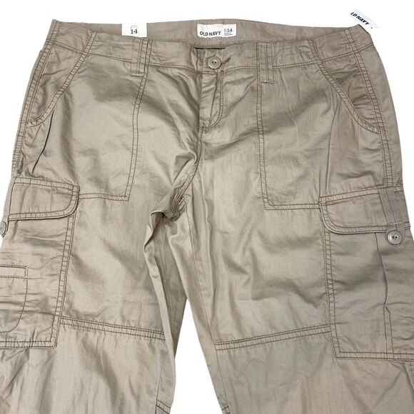 Old Navy Capri Pants Women's Size 14 Tan Wide Leg Low Rise Flat Front Outdoor - Picture 15 of 16